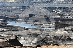 Coal mine with a Bucket-wheel excavator