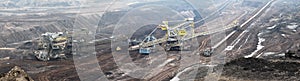 Coal mine with bucket wheel excavator