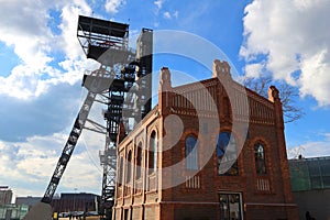 Coal mine headframe in Katowice, Poland photo