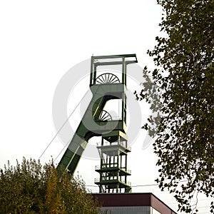 Coal mine headgear tower photo