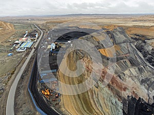 Coal mine pit located in Qinghai Province, China.