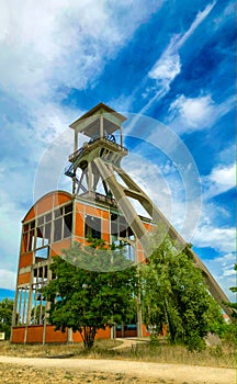 Coal mine pithead winding gear photo