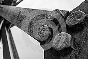 Coal mine shaft tower wheel detail