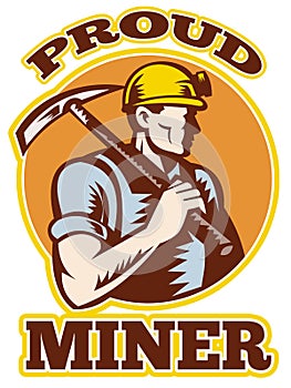 Coal miner pick axe retro