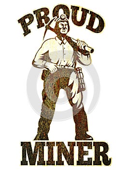 Coal miner pick axe retro