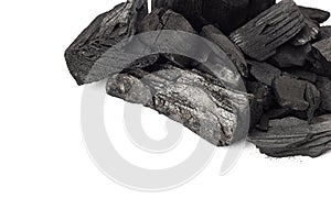 Coal mineral stone background isolated on white