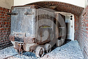 Coal mining cart, wagon, Marcinelle, Charleroi, Belgium