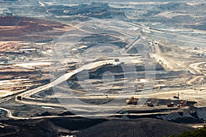 Coal mining in open pit