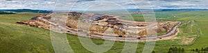 Coal mining open pit mine aerial black