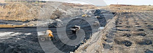 Coal mining open pit mine aerial black