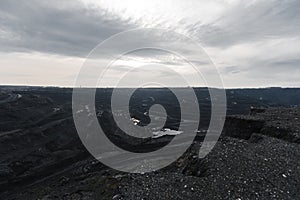 Coal mining at an open pit