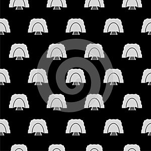 Coal mining seamless pattern isolated on black background