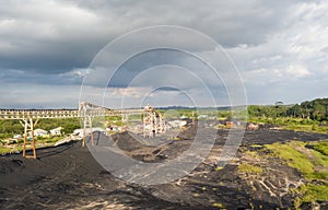 Coal Mining and Shipping port aerial view