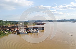 Coal Mining and Shipping port aerial view