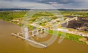 Coal Mining and Shipping port aerial view