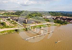 Coal Mining and Shipping port aerial view