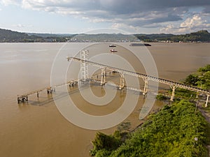 Coal Mining and Shipping port aerial view