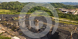 Coal Mining and Shipping port aerial view