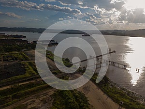 Coal Mining and Shipping port aerial view