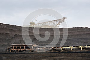 Coal mining in surface mine