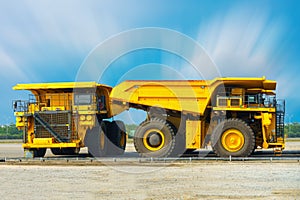 Coal mining truck on parking rod, Super dump truck, Heavy equipment