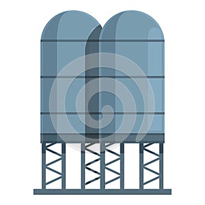 Coal mining water tanks icon cartoon vector. Cart wagon
