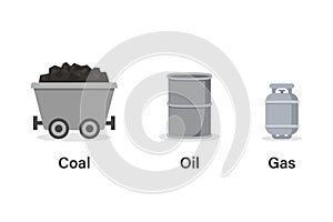 Coal oil gas icon set. Clipart image