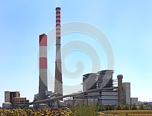 Coal power plant chimneys