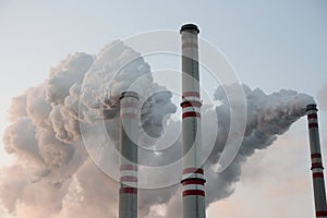 Coal power plant chimneys