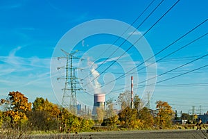 Coal power plant on a sunny day photo
