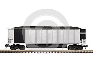 Coal Railroad Car On Track