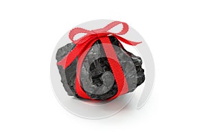 Coal with red ribbon