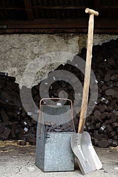 Coal and shovel