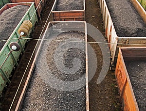 Coal trains at station