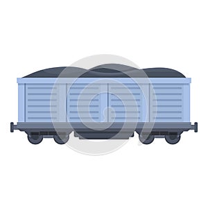 Coal wagon icon cartoon vector. Train cargo