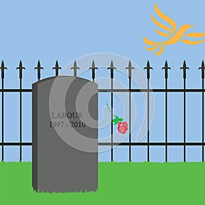 Coalition government liberal democrats UK were the death of Labour vector Illustration-01