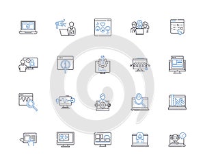 Coalition line icons collection. Alliance, Unity, Collaboration, Partnership, Coalition, Formidable, Robust vector and