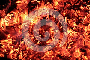 Coals in the big brazier.