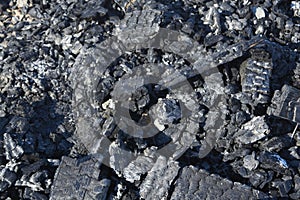 Coals of a burnt fire