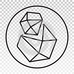 Coals or stone line art icon for apps and websites