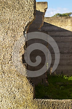 Coarse concrete texture of damaged walls
