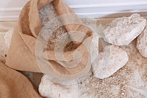 coarse grained salt stones close up photo