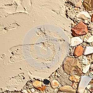 Coarse Sand Texture with Assorted Small Colorful Rock Fragments Close Up