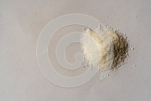 Coarse sea salt on white background