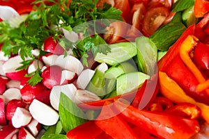 Coarsely chopped vegetables. photo