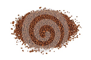 Coarsely Ground Coffee Isolated on White Background