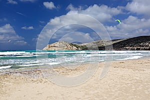 Coast of Aegean Sea at Prasonisi cape, Rhodes Island - Greece