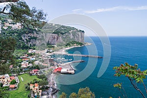 Coast around Vico Equense, Italy viewed from above