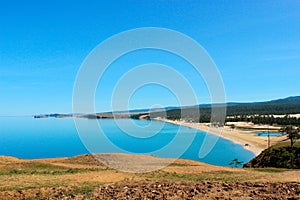 Coast of Baikal, view from Cape Burkan. Olhon Island, Russia