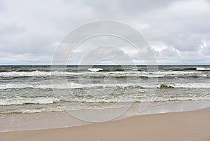 coast of the Baltic Sea. Wild sandy coast and cold sea